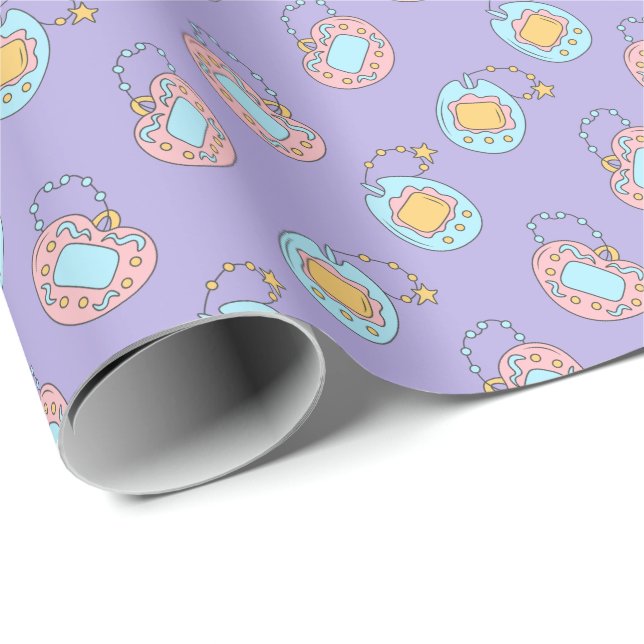 Back to 90s - Colourful Y2K Tamagotchi Toy Wrapping Paper (Roll Corner)