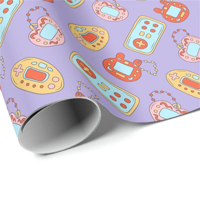 Back to 90s - Colourful Y2K Tamagotchi Toys Wrapping Paper (Roll Corner)