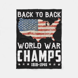 Back To Back Undefeated World War Champs - 4th Of  Fleece Blanket