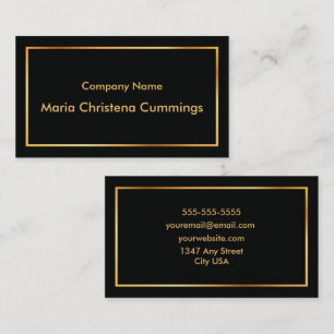 Back To Basics Black And Gold Business Card
