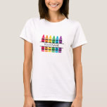 "Back to Basics" Custom Colourful Crayon Tee Shirt<br><div class="desc">Brighten up your wardrobe with our Crayon Graphic Custom Name T-Shirt! This tee features a crayon design that brings a splash of colour and fun to everyday wear. The graphic showcases crayon-drawn illustration. The star of the design is your custom name, artfully integrated into the crayon artwork, making this shirt...</div>