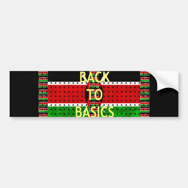 Back to Basics: Kenya Flag Themed Weaving Culture Bumper Sticker (Front)