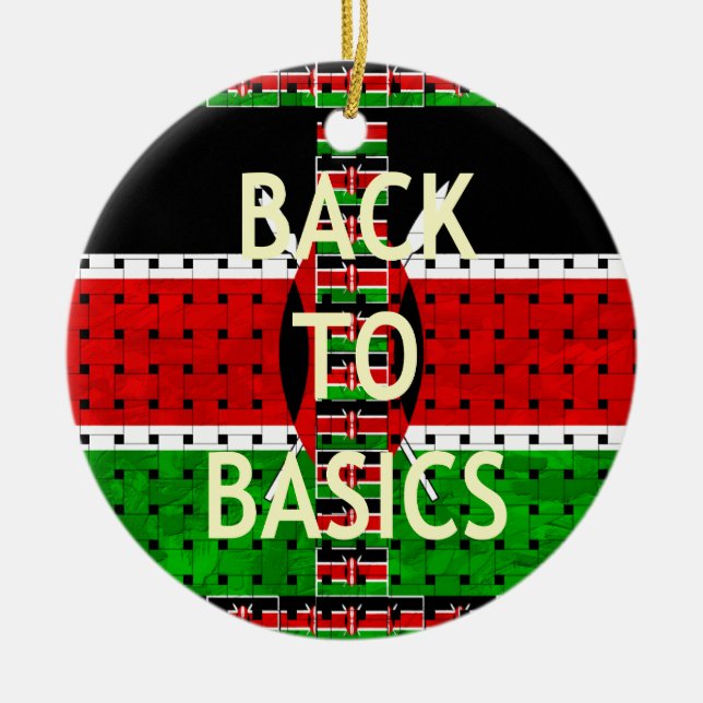 Back to Basics: Kenya Flag Themed Weaving Culture Ceramic Tree Decoration (Front)