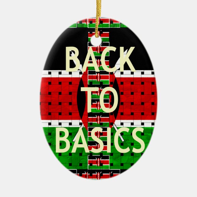 Back to Basics: Kenya Flag Themed Weaving Culture Ceramic Tree Decoration (Front)