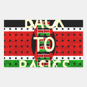 Back to Basics: Kenya Flag-Themed  Weaving Culture Rectangular Sticker