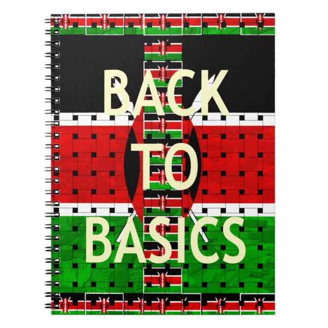 Back to Basics: Kenya Flag Themed Weaving Culture Spiral Notebook (Front)