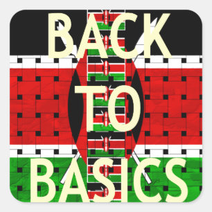 Back to Basics: Kenya Flag-Themed  Weaving Culture Square Sticker