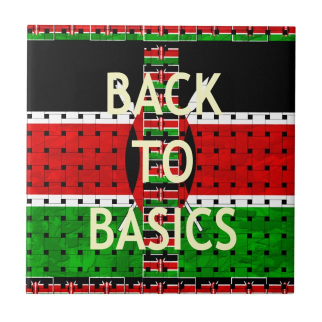 Back to Basics: Kenya Flag Themed Weaving Culture Tile (Front)