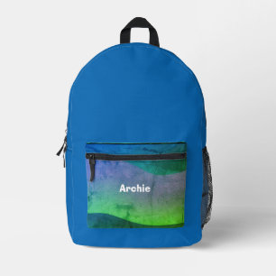 Back To College Varsity School Travel Rustic Blue Printed Backpack