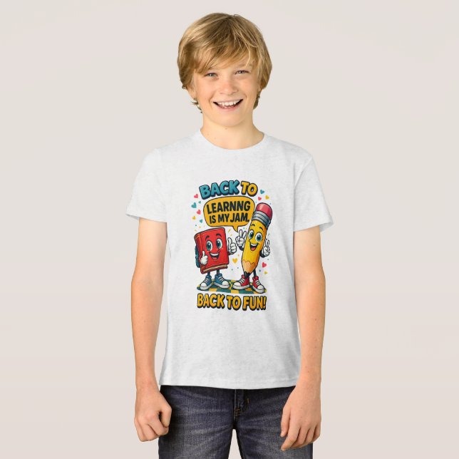 "Back to Learning Is My Jam  Tri-Blend Shirt (Front Full)