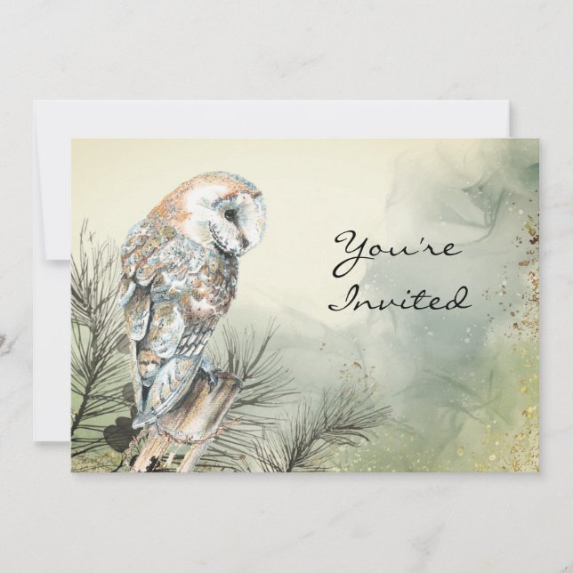 Back to Nature, Owl, Bird, Birthday Party Invitati Invitation (Front)