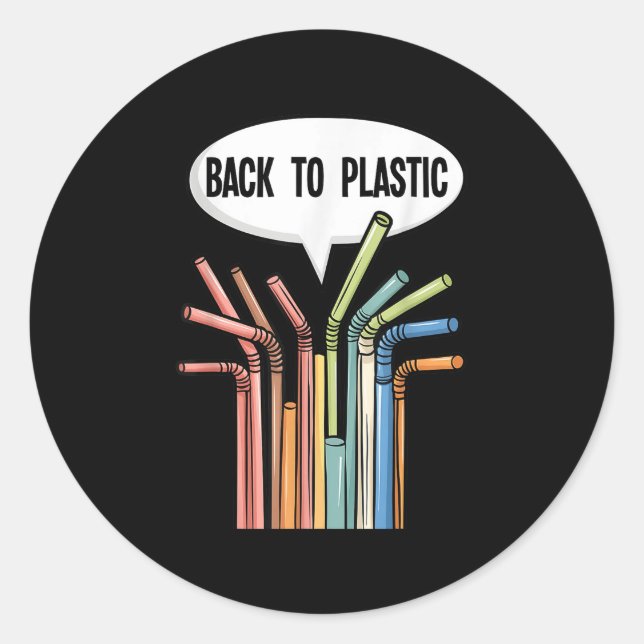 Back To Plastic Straws President Trump Executive O Classic Round Sticker (Front)