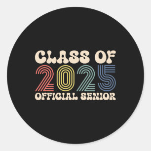 Back To School2 Senior 2025  Classic Round Sticker