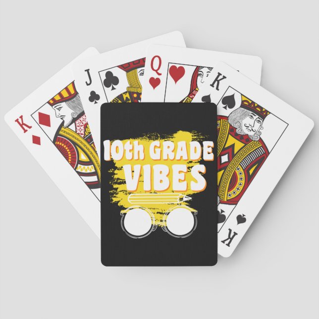 Back To School 10th Grade Vibes Shirt First Day Playing Cards (Back)