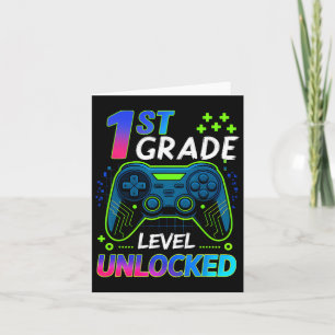 Back To School 1st Grade Boys Gamer First Day Scho Card