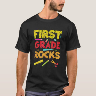 Back To School 1st Grade Rocks Student Teacher Tea T-Shirt