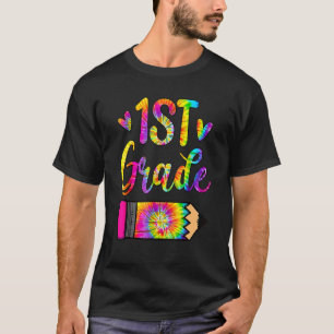 Back To School 1st Grade Teacher Pencil Tie Dye 1 T-Shirt
