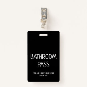 Back To School 2023 Bathroom Hall Pass ID Badge
