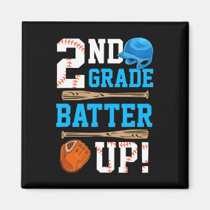 Back To School 2nd Grade Batter Up Baseball First Magnet