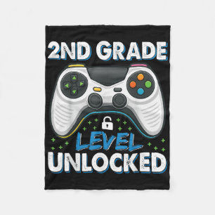 Back To School 2nd Grade Boys Gamer First Day Scho Fleece Blanket