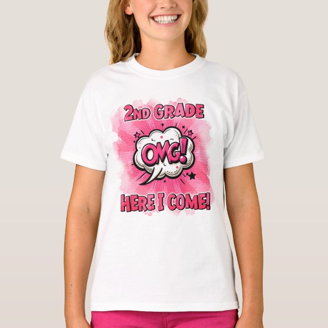 Back To School 2nd Grade Comic Style T-Shirt (Front)