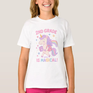 Back to School 2nd Grade is Magical Unicorn Pastel T-Shirt