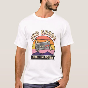 Back to School 2nd Grade Level Unlocked Boys Gamer T-Shirt