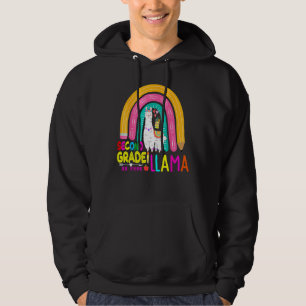Back To School 2nd Grade No Prob Llama Rainbow Tea Hoodie