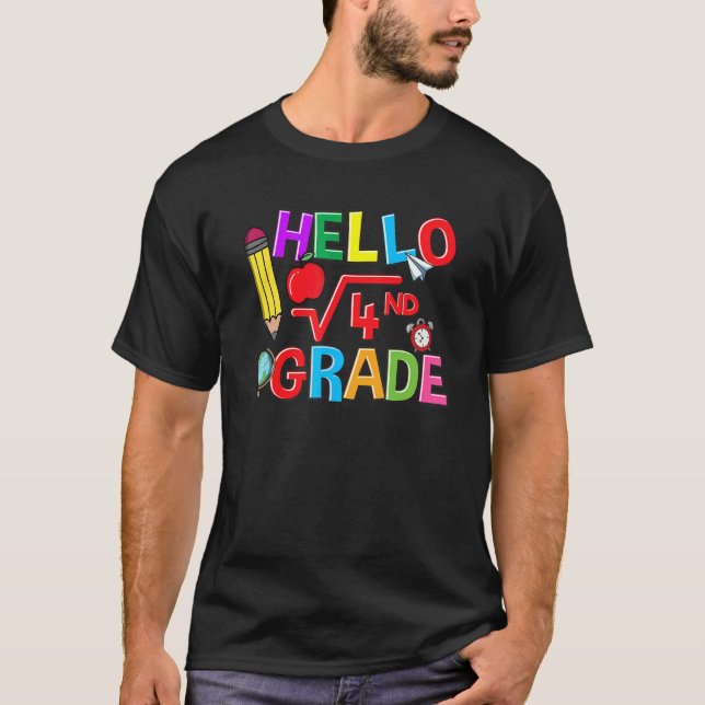 Back To School 2nd Grade Square Root Of 4 Math  Ki T-Shirt (Front)
