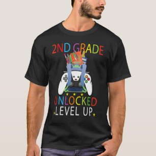 Back To School 2nd Grade Unlocked Level Up  Gamer  T-Shirt