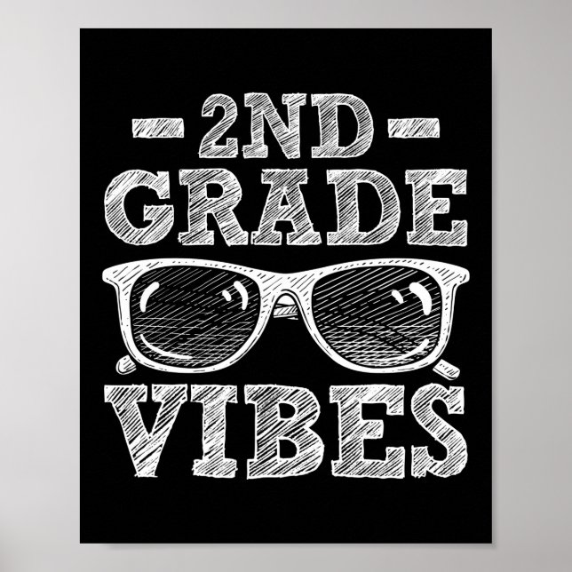 Back To School 2nd Grade Vibes Poster (Front)
