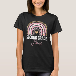 Back To School 2nd Grade Vibes Rainbow Leopard Tea T-Shirt
