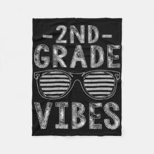 Back To School 2nd Grade Vibes Second Grade Teache Fleece Blanket