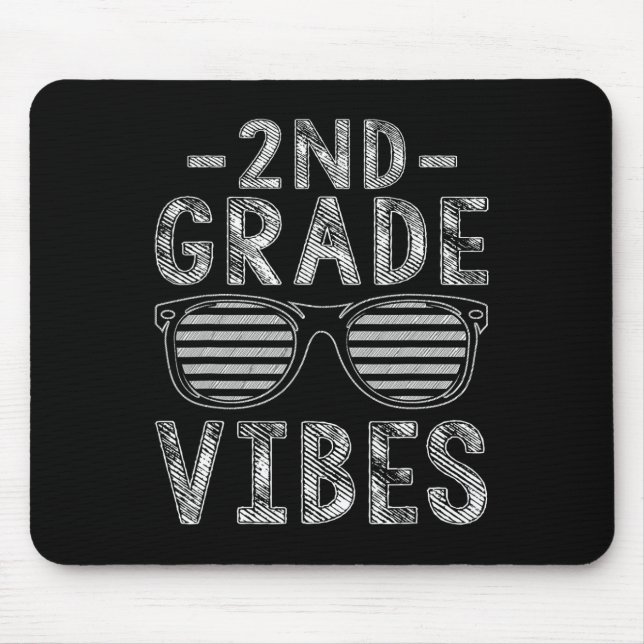 Back To School 2nd Grade Vibes Second Grade Teache Mouse Pad (Front)