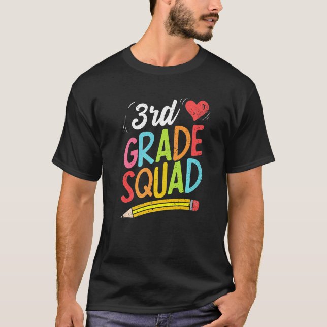 Back To School 3rd Grade Squad Third Grade Teacher T-Shirt (Front)