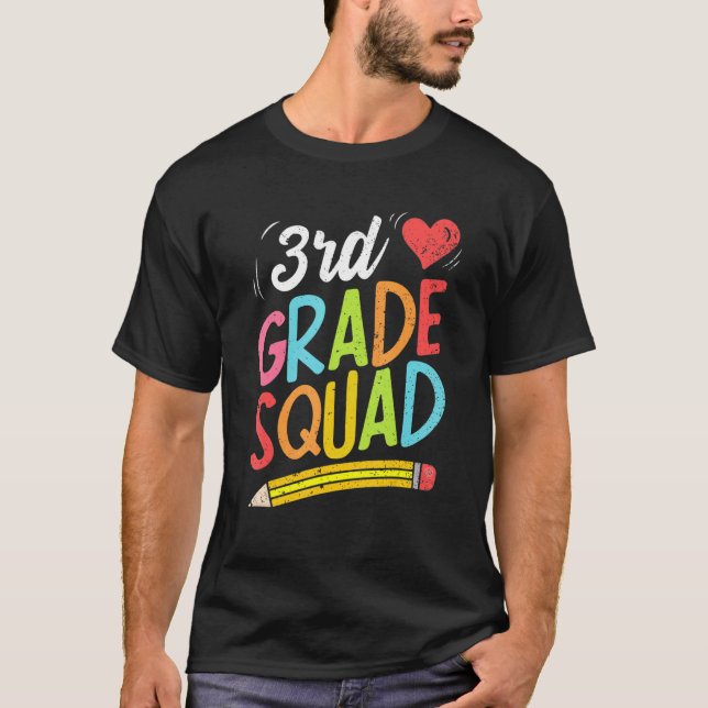 Back To School 3rd Grade Squad Third Grade Teacher T-Shirt (Front)