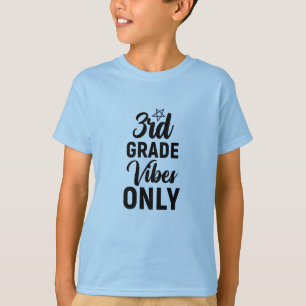 Back to School 3rd Grade Vibes Only Typography  T-Shirt
