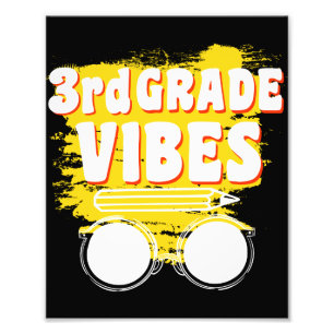 Back To School 3rd Grade Vibes Shirt First Day kid Photo Print