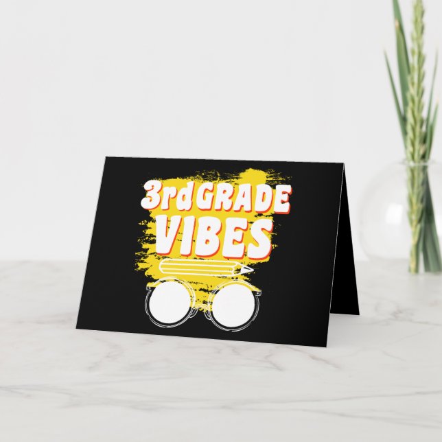 Back To School 3rd Grade Vibes Shirt First Day kid Thank You Card (Front)