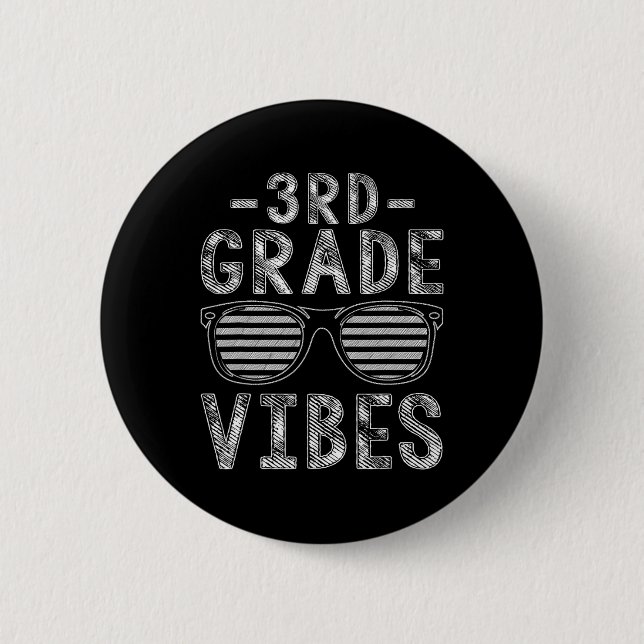 Back To School 3rd Grade Vibes Third Grade Teacher 6 Cm Round Badge (Front)