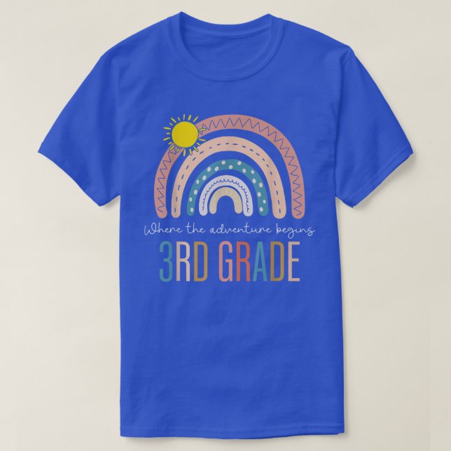 Back To School 3rd Grade Where The Adventure Begin T-Shirt (Design Front)