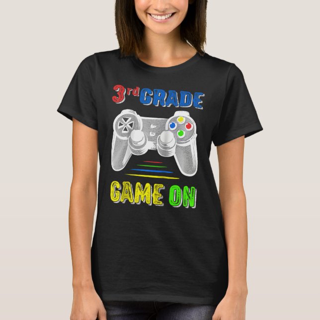 Back to School 3rd Third Grade Gamer Video Game  K T-Shirt (Front)