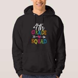 Back To School 4th Grade Squad Fourth Teacher Stud Hoodie