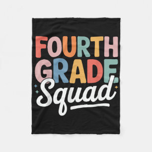 Back To School 4th Grade Squad Student Team Fleece Blanket
