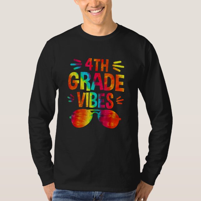 Back To School 4th Grade Vibes First Day Teacher T-Shirt (Front)