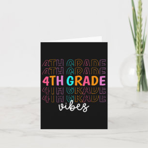 Back To School 4th Grade Vibes Retro Teacher Stude Card