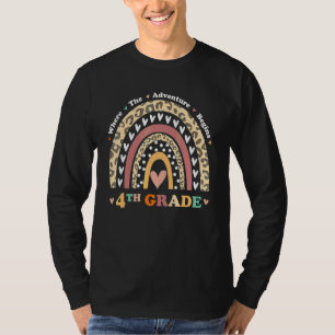 Back To School 4th Grade Where The Adventure Begin T-Shirt