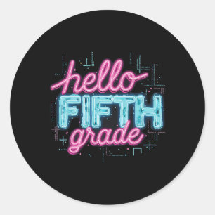 Back To School 5th Grade Collection  Classic Round Sticker
