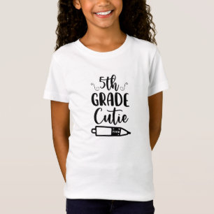 Back To School 5th grade cutie Typography  T-Shirt