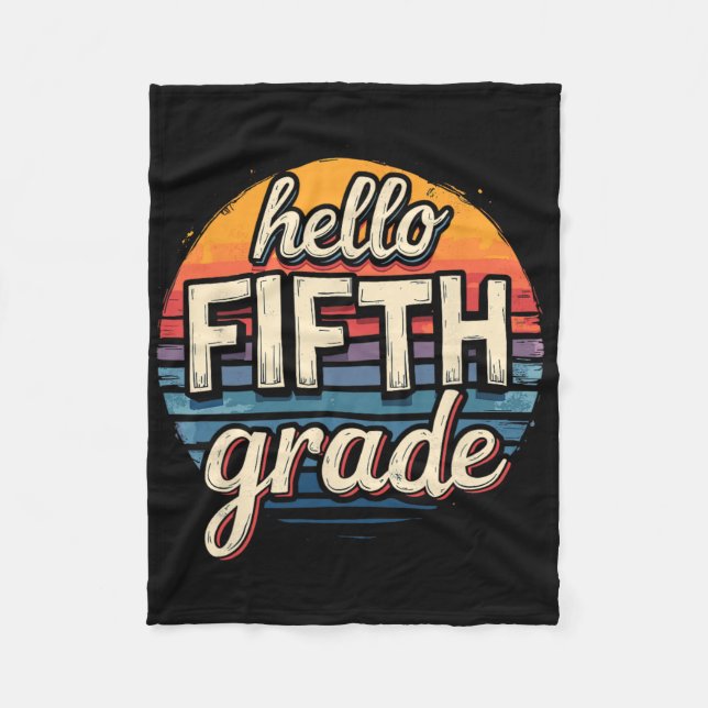 Back To School 5th Grade Outfit  Fleece Blanket (Front)